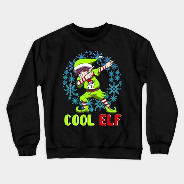 Christmas Cool Elf Crewneck Sweatshirt by Rengaw Designs